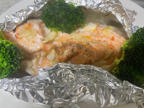 コストコサーモンポキでホイル焼き!